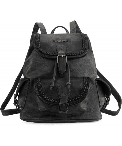 Backpack Purse for Women Soft Washed Leather Drawstring Casual Travel Backpacks Washed Leather-dark Grey $19.35 Backpacks