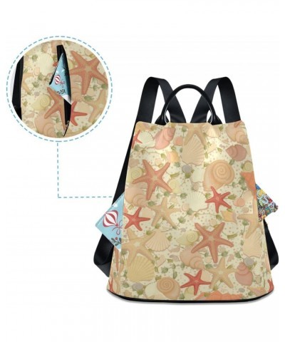 Sea Shells and Starfish Backpack Purse for Women Travel Casual Daypack College Bookbag Work Business Ladies Shoulder Bag $24....