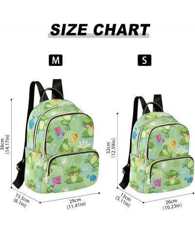 Mini Backpack Purse for Women Lightweight Girls Small Size Cute Cartoon Lotus Pond Frog School Teens College Traveling Medium...