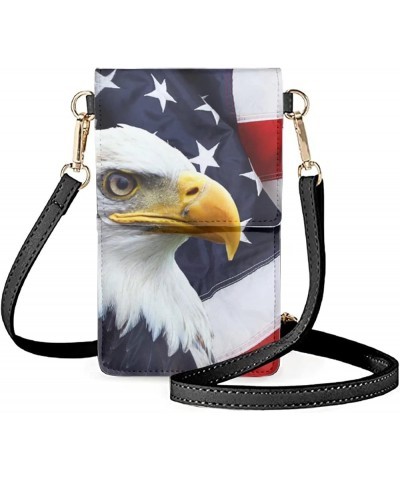 Southwestern Tribal Horse Aztec Crossbody Phone Purse for Women American Flag Bold Eagle $10.06 Crossbody Bags