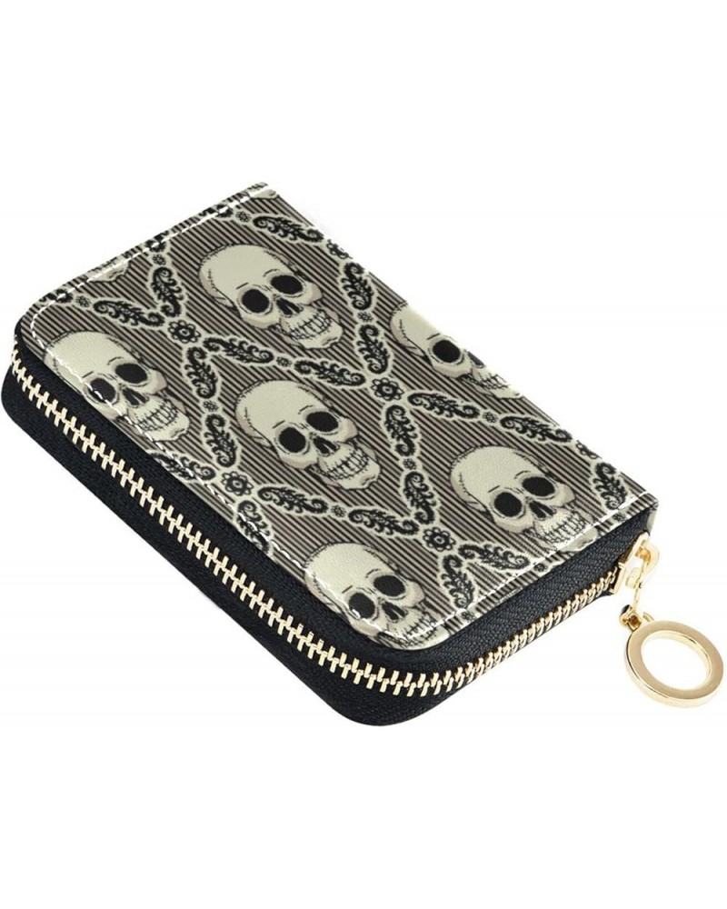 RFID Credit Card Holder Ace Of Spades Skull Card Leather With Zipper Card Case Wallet for Women Girls Color 29 $8.81 Wallets