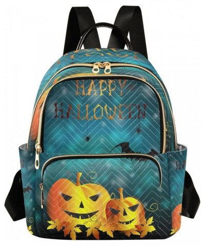 Halloween Party Maple Leaf Pumpkin Women Backpack Purse Ladies Fashion Shoulder Bag Daypack Travel Bag 7.5L Small $18.59 Back...