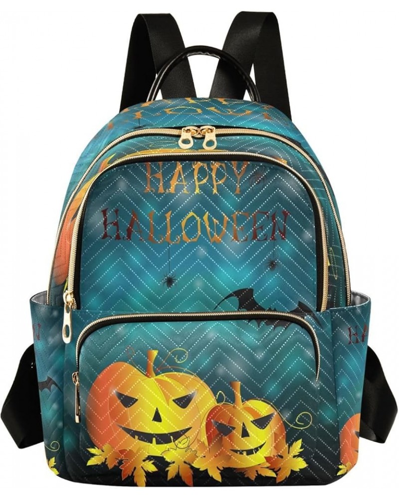 Halloween Party Maple Leaf Pumpkin Women Backpack Purse Ladies Fashion Shoulder Bag Daypack Travel Bag 7.5L Small $18.59 Back...