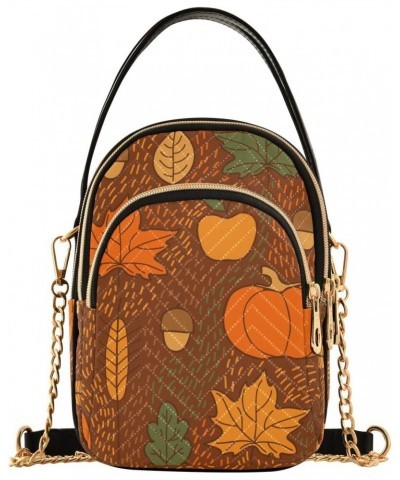 Pumpkins Wheat Crossbody Bag for Women Cell Phone Purse Wallet with Removable Chain Shoulder Handbag for Travel Passport Work...