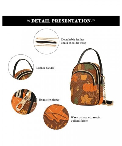 Pumpkins Wheat Crossbody Bag for Women Cell Phone Purse Wallet with Removable Chain Shoulder Handbag for Travel Passport Work...