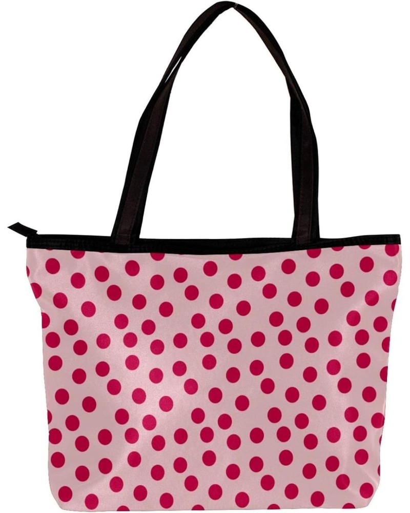 Handbag Rosy Polka Dot Pink Background Size: 11.8x4.1x15.4 inches storage bag Handbag $13.25 Handbags