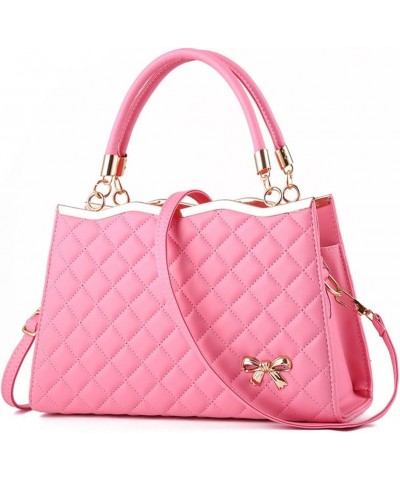 Women Fashion Top Handle Crossbody Bag Quilted Tote Purses Casual Large Satchel Handbag Ladies Shoulder Bag (Purple) Pink $34...