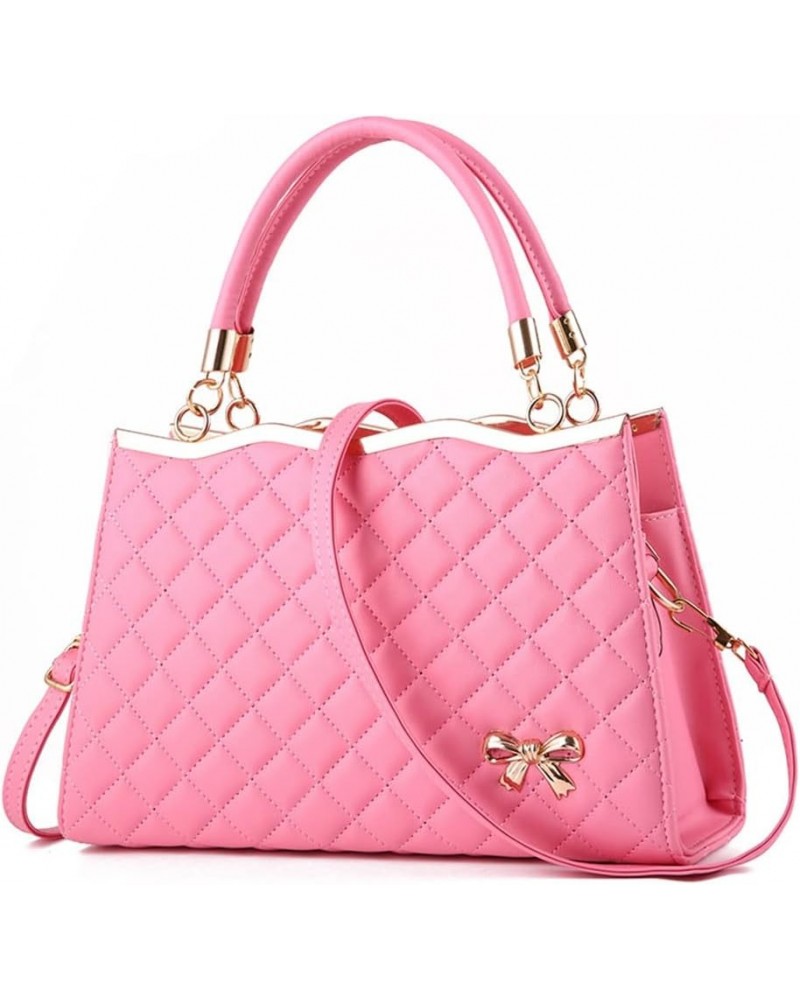 Women Fashion Top Handle Crossbody Bag Quilted Tote Purses Casual Large Satchel Handbag Ladies Shoulder Bag (Purple) Pink $34...