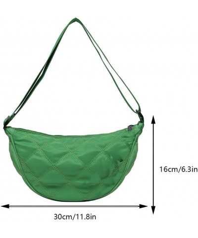 Women Half Moon Bag Lightweight Quilted Shoulder Purse Adjustable Strap Padded Crossbody Bag Versatile Travel Satchel Green $...