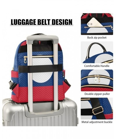 Patriot Women Backpack Flag Of Laos Anti-Theft Travel Backpack with Luggage Belt Lightweight Handbag Lady Purse Roomy Double ...