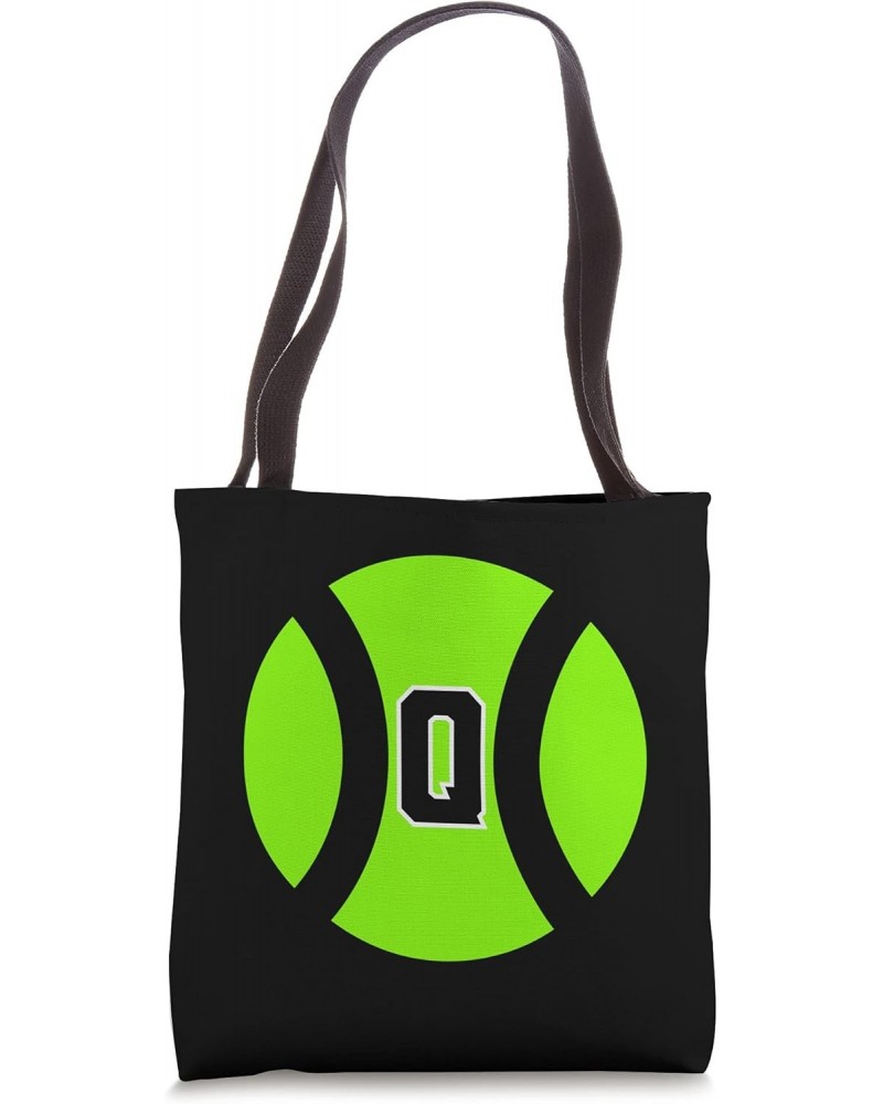 Letter Initial Q Tennis Ball Monogram Tote Bag $9.62 Totes