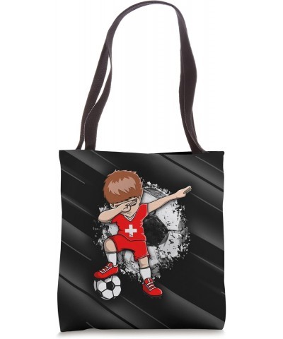 Dabbing Soccer Boy - Switzerland Jersey Swiss Football Fans Tote Bag $11.74 Totes