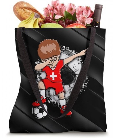 Dabbing Soccer Boy - Switzerland Jersey Swiss Football Fans Tote Bag $11.74 Totes