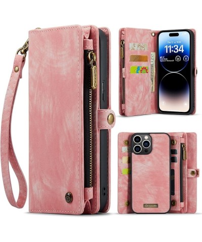 Wallet Case for iPhone 15 Pro Max/15 Pro/15 Plus/15, Retro Suede PU Leather 2 in 1 Detachable Magnetic Flip Folio Cover Handb...