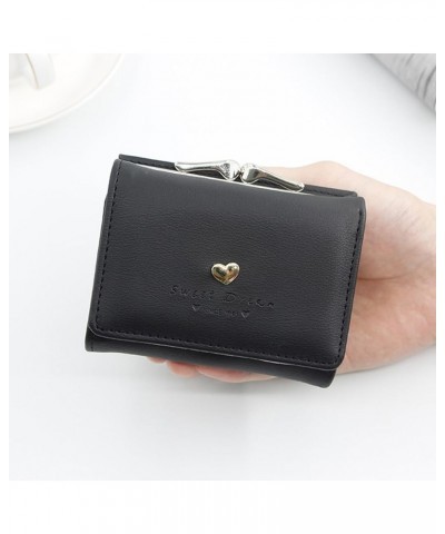 Small Wallets for Women, Women Wallet Metal Fashion Letter Mini Tri-fold Multi-slots Cards Pocket Short Slim Wallet Coin Purs...