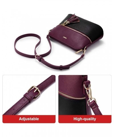 Purses and Handbags for Women Fashion Tote Bags Shoulder Bag Top Handle Satchel Bags 3pcs-2 Purple/Black $18.45 Totes