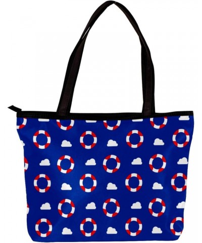 Handbag Blue Lifebuoy Size: 11.8x4.1x15.4 inches storage bag Handbag $15.33 Handbags