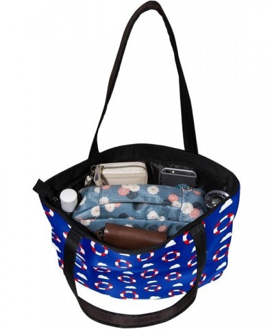 Handbag Blue Lifebuoy Size: 11.8x4.1x15.4 inches storage bag Handbag $15.33 Handbags