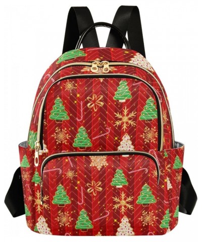 Christmas Women Backpack Xmas Tree Red Stripes Anti-Theft Travel Backpack with Luggage Belt Durable Lightweight Handbag Lady ...