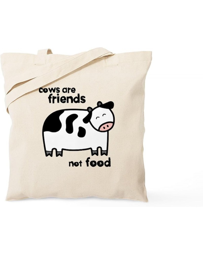 Cow Print Tote Bag Natural Canvas Tote Bag, Cloth Shopping Bag Cows Are Friends Tote Bag $9.59 Travel Gear