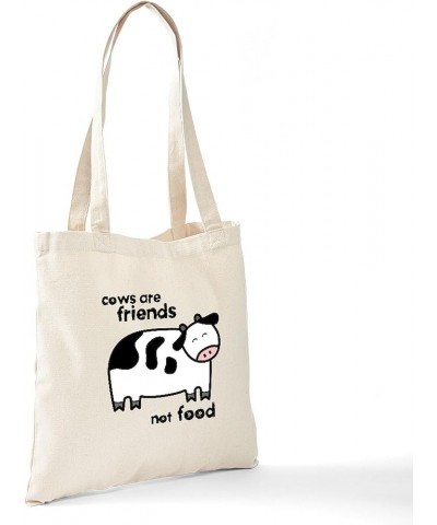 Cow Print Tote Bag Natural Canvas Tote Bag, Cloth Shopping Bag Cows Are Friends Tote Bag $9.59 Travel Gear