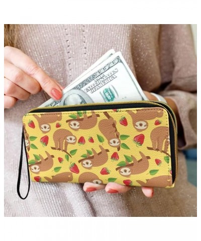 Ladies Wallet with Zipper Multi Card Holder Clutch Wallet Durable Money Storage Bag Dog Paws and Bones Wristlet Change Purse ...