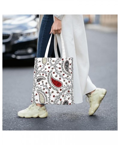 Paisley Single Shoulder Fashion Canvas Tote Shopping Bags Handbags For Men And Women Paisley42 $11.13 Totes