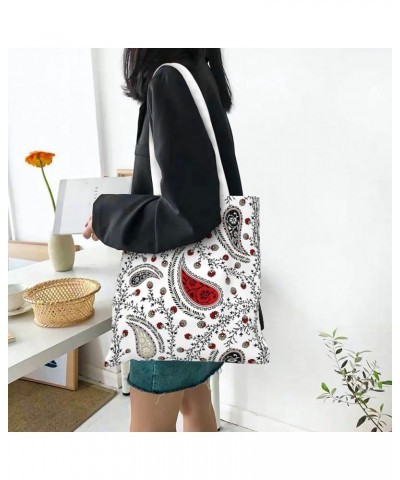 Paisley Single Shoulder Fashion Canvas Tote Shopping Bags Handbags For Men And Women Paisley42 $11.13 Totes