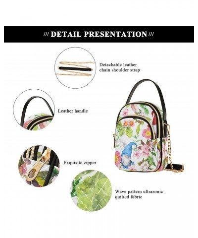 Cute Gnomes Flower Crossbody Bags for Women Crossbody Purse Bag Hand Bags with Chain Strap for Women $15.07 Crossbody Bags