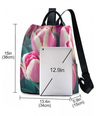 Women Fashion Backpack - Bright Crimson Tulips, Anti Theft Casual Daypack Shoulder Bag Purse for Travel Work 15 inches $22.95...