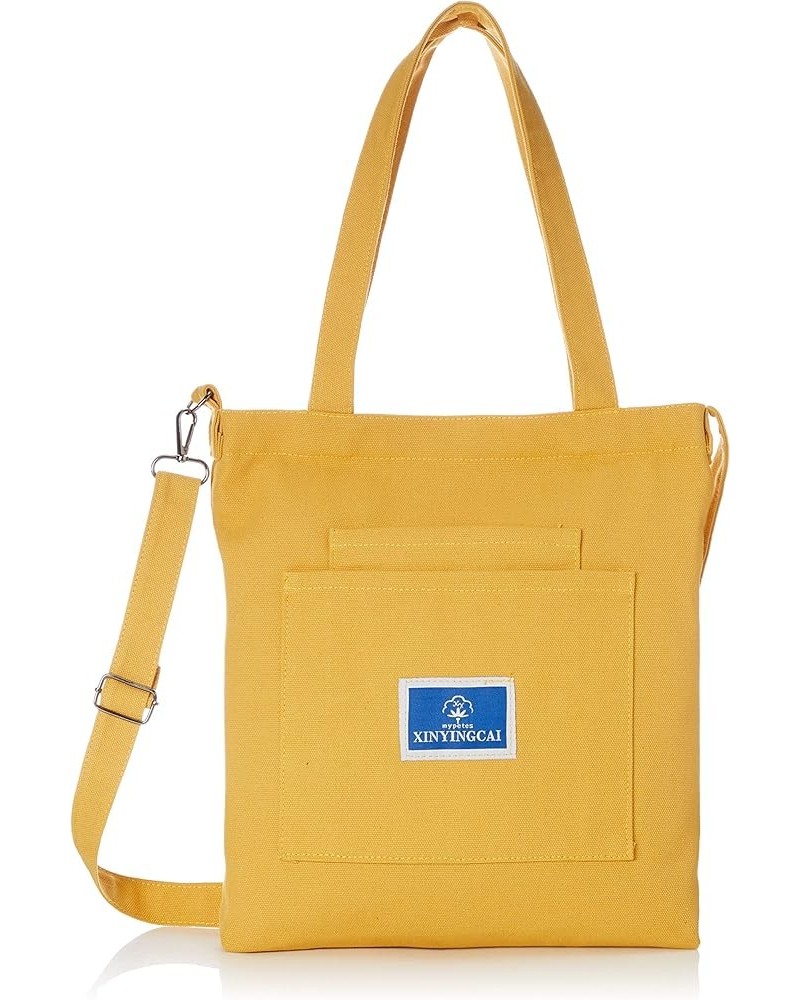 2-Way, Shoulder Bag, Tote, A4, Canvas Crossbody Yellow/One Size $19.98 Totes