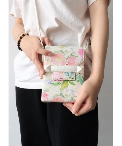 Small Crossbody Cell Phone Purse for Women, Mini Messenger Shoulder Handbag Wallet with Credit Card Slots Offwhite $12.56 Cro...