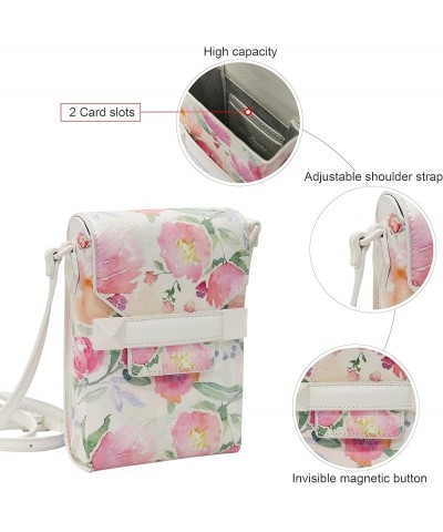 Small Crossbody Cell Phone Purse for Women, Mini Messenger Shoulder Handbag Wallet with Credit Card Slots Offwhite $12.56 Cro...