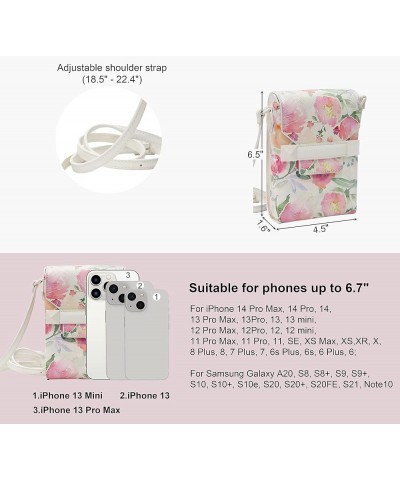 Small Crossbody Cell Phone Purse for Women, Mini Messenger Shoulder Handbag Wallet with Credit Card Slots Offwhite $12.56 Cro...