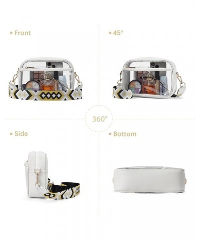 Clear Purses for Women Stadium Approved Clear Bags Small Crossbody Bags Trendy for Concerts Sports Z084-white $11.00 Handbags