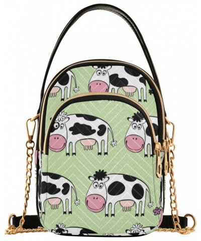 Cartoon Cute Cows Crossbody Bag for Women Cell Phone Purse Wallet with Removable Chain Shoulder Handbag for Work Passport Tra...