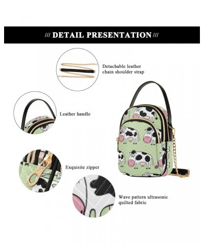 Cartoon Cute Cows Crossbody Bag for Women Cell Phone Purse Wallet with Removable Chain Shoulder Handbag for Work Passport Tra...