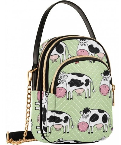 Cartoon Cute Cows Crossbody Bag for Women Cell Phone Purse Wallet with Removable Chain Shoulder Handbag for Work Passport Tra...