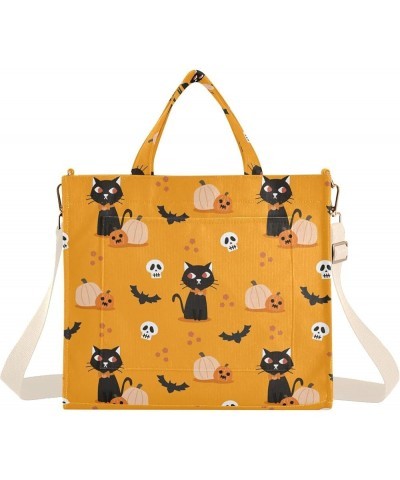 Black Cat and Spooky Halloween Women's Tote Handbags Top Handle Satchel Shoulder Bag Crossbody Bag for Office Travel S $17.09...