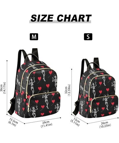 Skeleton Valentine Backpack Purse for Women Anti-theft Small Fashion Travel Backpack Handbag Back Pack Lady Purse,S Small $17...