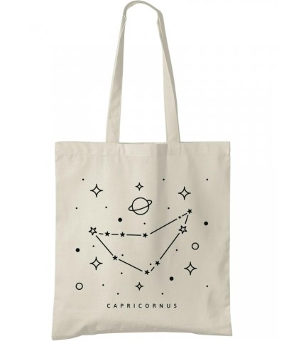 Capricorn Zodiac Astrology Constellation Natural Cotton Tote Bag $13.84 Totes