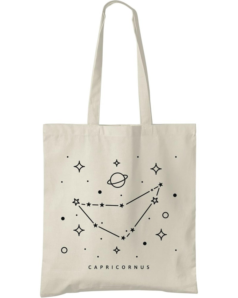 Capricorn Zodiac Astrology Constellation Natural Cotton Tote Bag $13.84 Totes