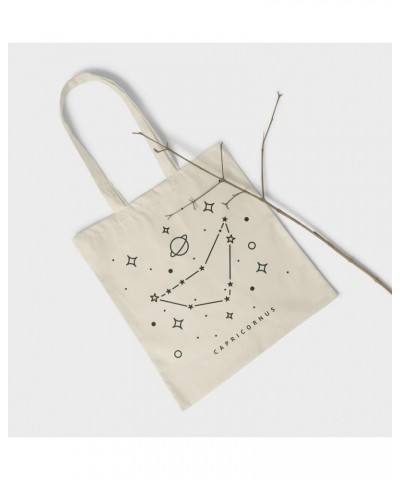 Capricorn Zodiac Astrology Constellation Natural Cotton Tote Bag $13.84 Totes