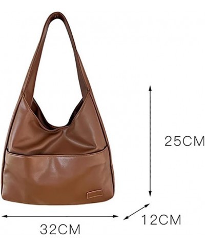 Faux Leather Hobo Bag Soft Shoulder Bags for Women Casual Trendy Tote Handbag Vegan Leather Travel Purses Big Capacity White ...