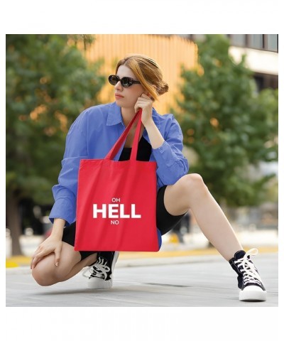 Oh Hell No Bold Gift Idea Merchandise for Teens and Adults Navy Black Multicolor Canvas Tote Bag $12.47 Totes