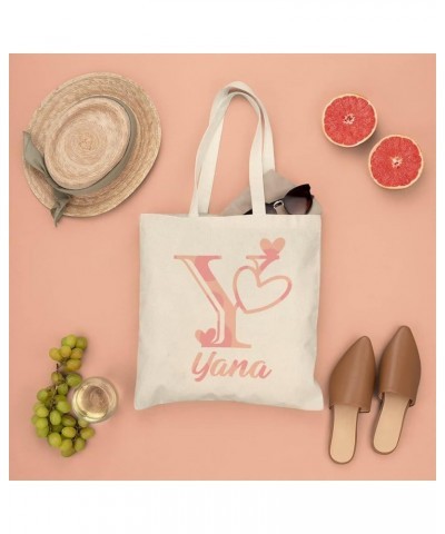 Aesthetic Canvas Tote Bag,Initial Letter Y Tote Bag for Women Shopping Travel Bag,Reusable Grocery Bags Style $9.27 Shoulder ...