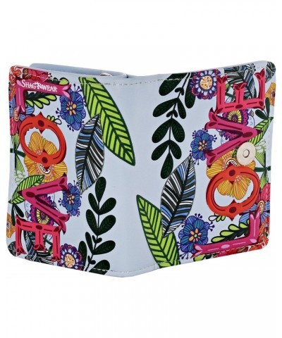 Flora & Fauna Themed Small Zipper Bi-Fold Wallet (Love Floral-Blue) $15.83 Wallets