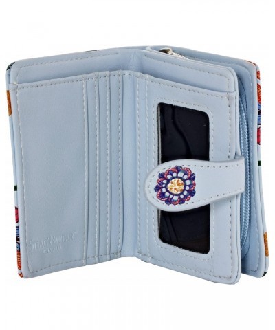 Flora & Fauna Themed Small Zipper Bi-Fold Wallet (Love Floral-Blue) $15.83 Wallets