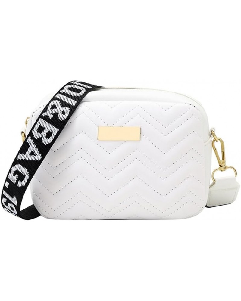 Women's Fashionable Single Shoulder Bag with Zipper ClosureUnique Patterned Strap Suitable for Fashion Enthusiasts White $7.5...