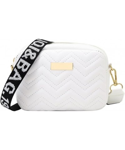 Women's Fashionable Single Shoulder Bag with Zipper ClosureUnique Patterned Strap Suitable for Fashion Enthusiasts White $7.5...